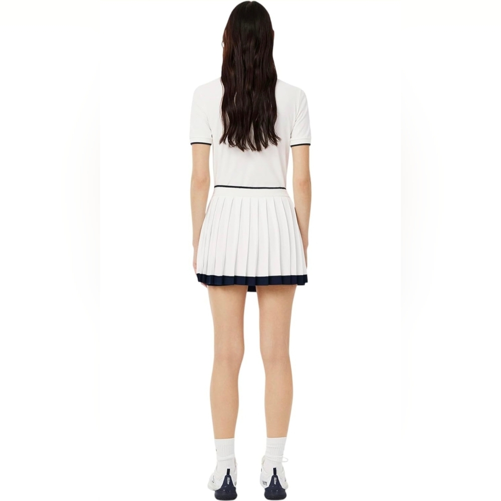 Lacoste White and Navy Trim Pleated Mini Skirt - Picture 4 of 11
